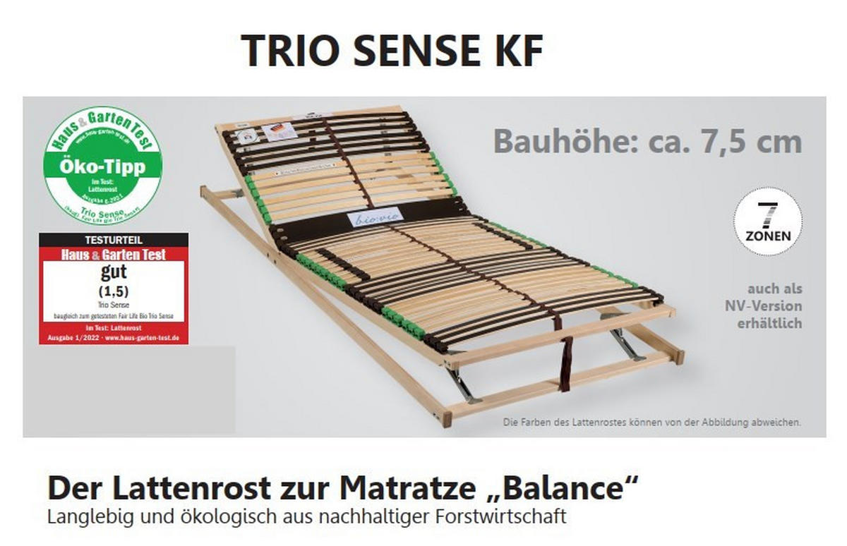 LATTENROST 140/200 cm  - Naturfarben/Braun, Basics, Holz/Kunststoff (140/200cm) - Bio:Vio