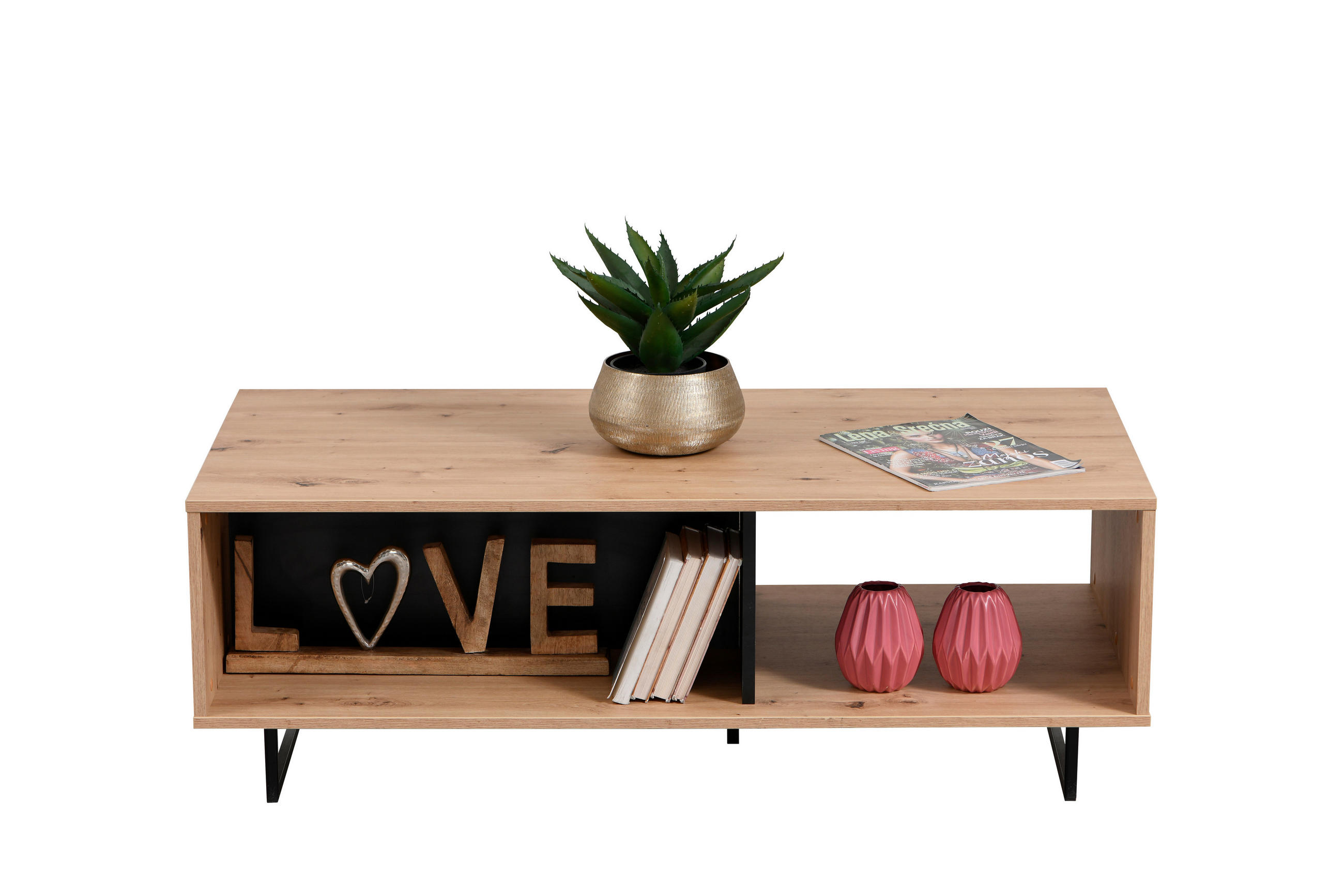 Xora KONFERENČNÝ STOLÍK, farba duba, kov, kompozitné drevo, 120,5/42,5/60,5 cm