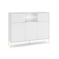SIDEBOARD  in 154/125,9/42 cm  - Goldfarben/Weiß, Design, Glas/Holzwerkstoff (154/125,9/42cm) - MID.YOU