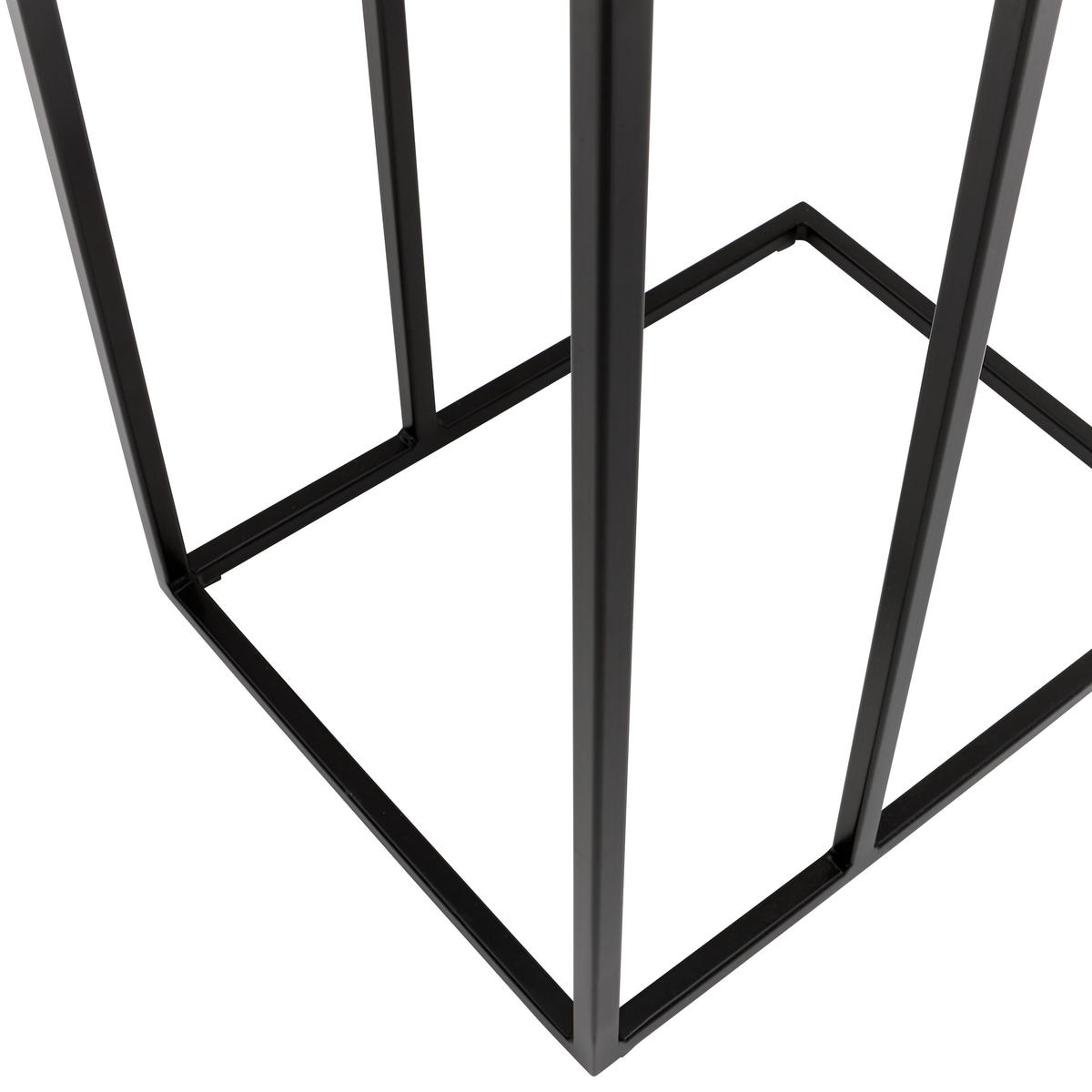 BEISTELLTISCH in Metall, Glas 45/35/65 cm  - Schwarz, Design, Glas/Metall (45/35/65cm) - Novel