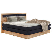 BOXSPRINGBETT 160/200 cm  in Eichefarben, Dunkelblau  - Eichefarben/Schwarz, KONVENTIONELL, Holz/Holzwerkstoff (160/200cm) - Valnatura