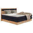 BOXSPRINGBETT 140/200 cm  in Eichefarben, Dunkelblau  - Eichefarben/Schwarz, KONVENTIONELL, Holz/Holzwerkstoff (140/200cm) - Valnatura