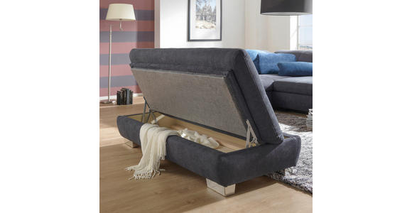 ECKSOFA  in Chenille Dunkelgrau  242/313 cm  - Chromfarben/Dunkelgrau, Design, Textil (242/313cm) - Xora