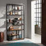 REGAL in Akaziefarben, Schwarz - Schwarz/Akaziefarben, Trend, Holz/Metall (90/190/30cm) - Carryhome REGAL in Akaziefarben, Schwarz - Schwarz/Akaziefarben, Trend, Holz/Metall (90/190/30cm) - Carryhome