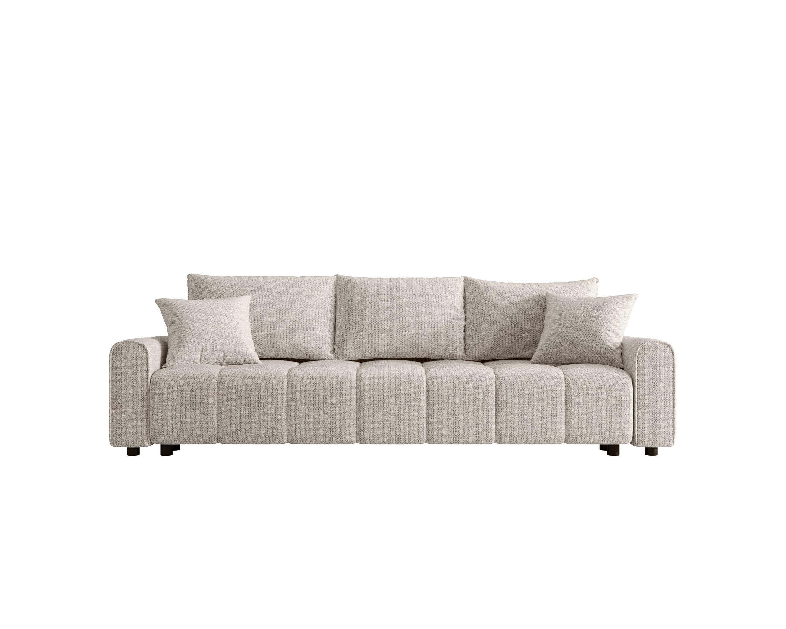SCHLAFSOFA OLIVIER in Struktur Beige  - Beige/Schwarz, MODERN, Kunststoff/Textil (236/90/100cm) - MID.YOU