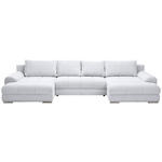 WOHNLANDSCHAFT Grau Cord  - Chromfarben/Grau, KONVENTIONELL, Kunststoff/Textil (180/376/180cm) - Carryhome