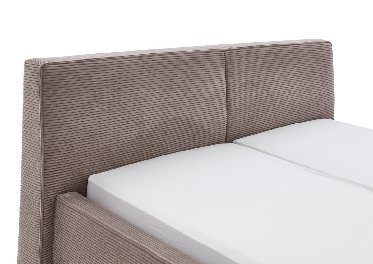 POLSTERBETT 180/200 cm  in Taupe  - Taupe/Birkefarben, Design, Holz/Textil (180/200cm) - Boxxx