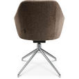 ARMLEHNSTUHL  in Aluminium Velours  - Graubraun/Alufarben, Design, Textil/Metall (58/81,5-84,5/60cm) - Johann Jakob