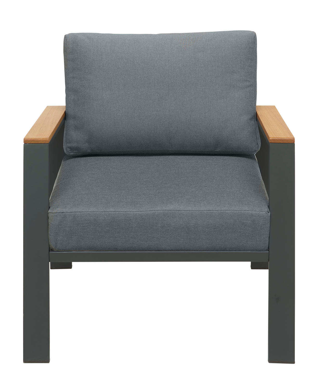 FOTELJA ZA BAŠTU  - siva/prirodna boja, Dizajnerski, drvo/metal (73/74/75cm) - Ambia Garden