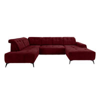 WOHNLANDSCHAFT in Mikrofaser Bordeaux  - Bordeaux/Schwarz, Modern, Textil/Metall (200/337/180cm) - Livetastic