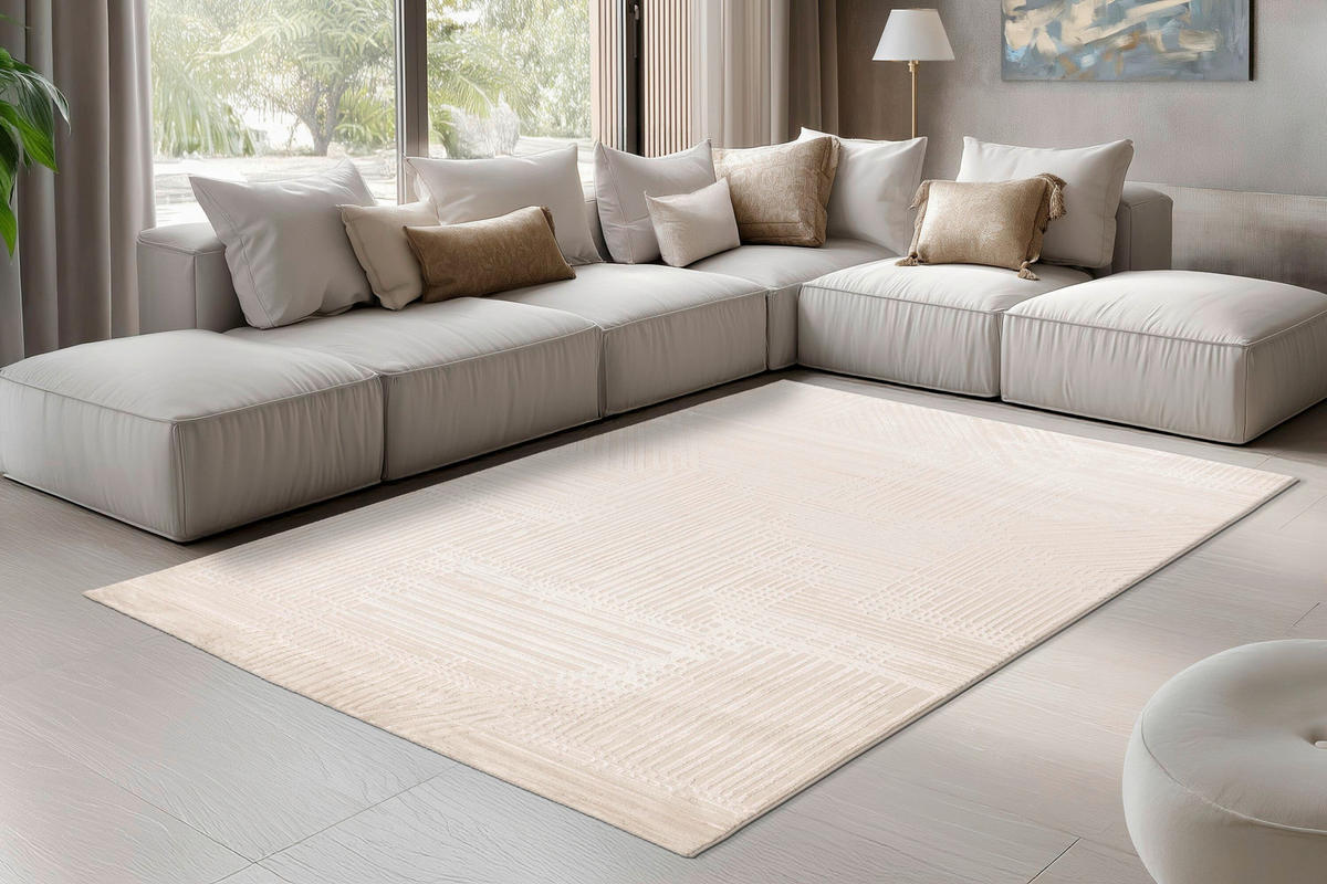 WEBTEPPICH 160/230 cm Nancy Beige  - Beige, KONVENTIONELL, Textil (160/230cm) - Pierre Cardin
