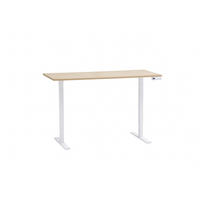 SCHREIBTISCH 138/60/72,7-117,2 cm Eichefarben elektrisch höhenverstellbar  - Eichefarben/Weiß, MODERN, Holzwerkstoff/Metall (138/60/72,7-117,2cm) - MID.YOU