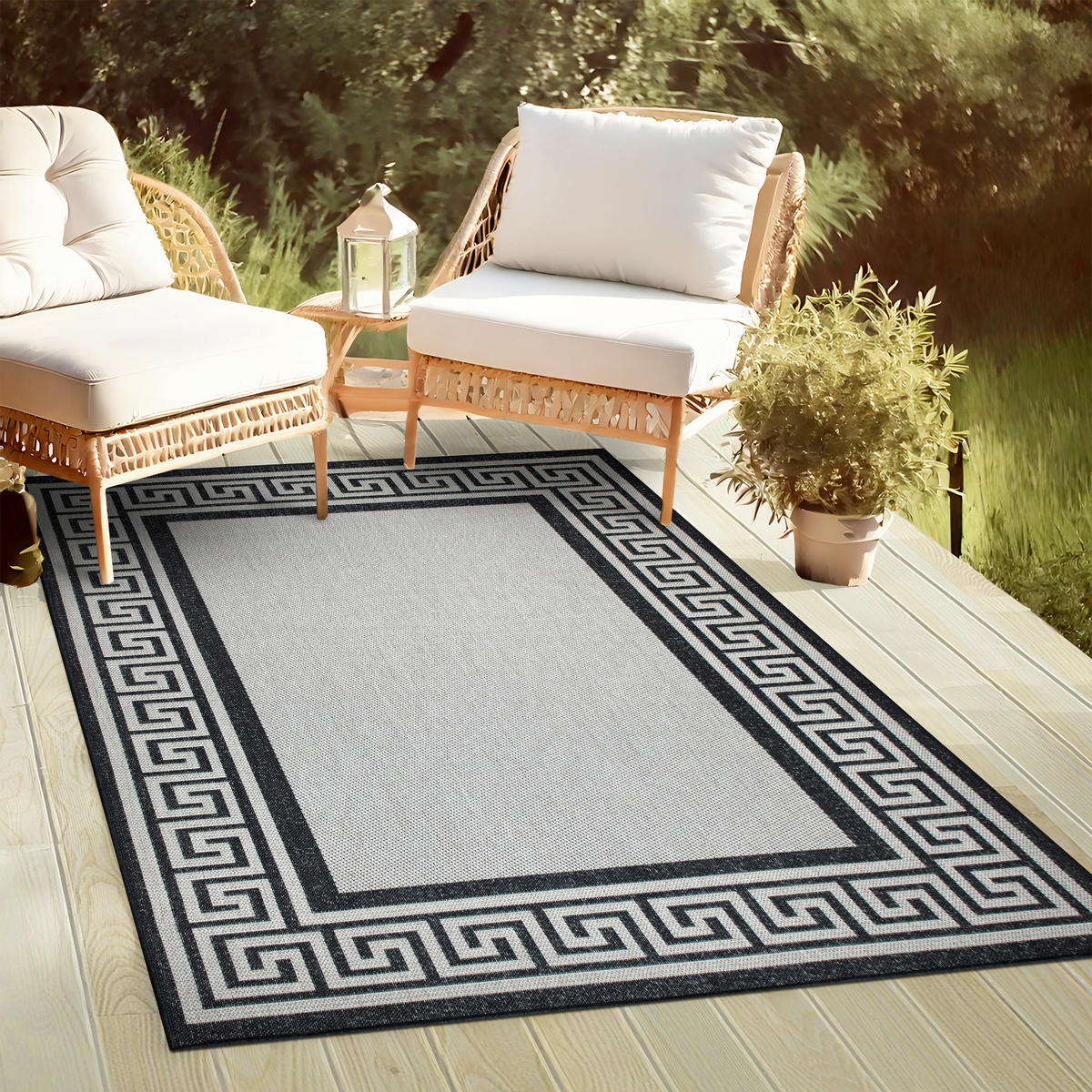 OUTDOORTEPPICH 80/150 cm Grau, Schwarz  - Schwarz/Grau, Design, Kunststoff (80/150cm) - Novel