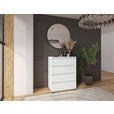 KOMMODE  in 80/103/48 cm  - Silberfarben/Weiß, Design, Holzwerkstoff/Kunststoff (80/103/48cm) - Carryhome