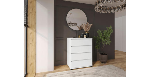 KOMMODE in 80/103/48 cm - Silberfarben/Weiß, Design, Holzwerkstoff/Kunststoff (80/103/48cm) - Carryhome