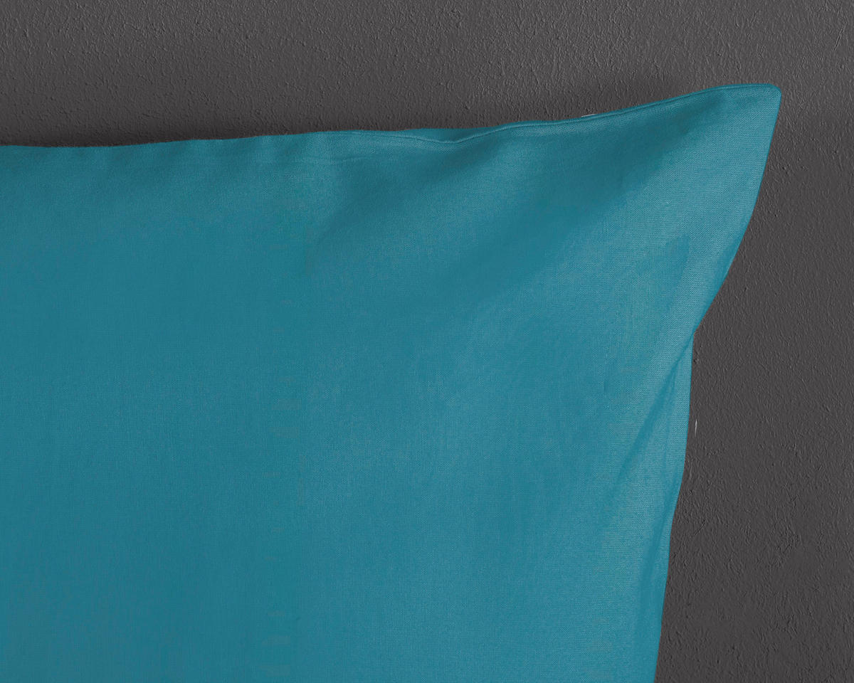 BETTWÄSCHE Uni Adria Blue Renforcé 135/200 cm  - Türkis, Basics, Textil (135/200cm)