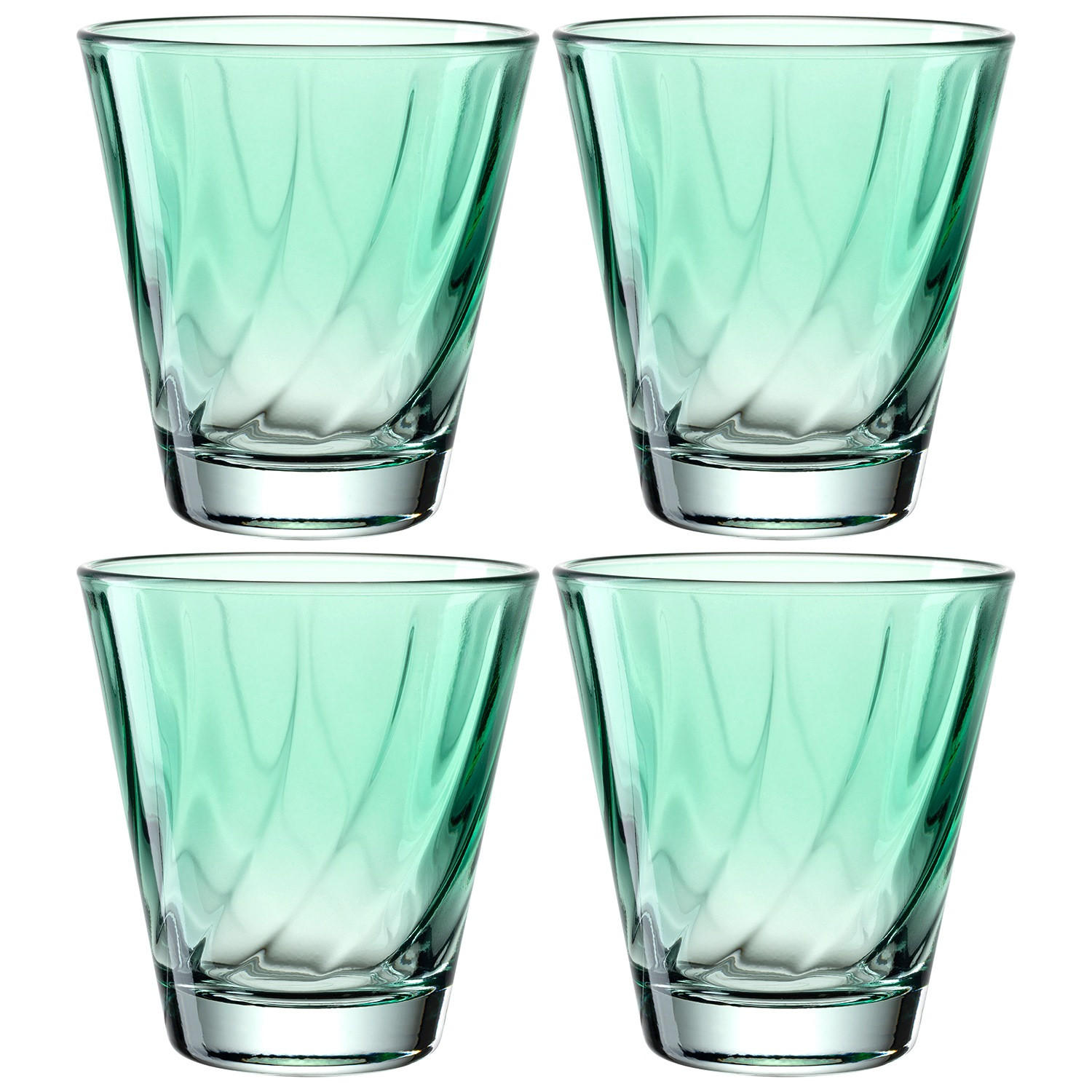 WHISKY-GLÄSERSET 215,00 ml 4-teilig  - Grün, Design, Glas (8,50/9,00/8,50cm) - Leonardo