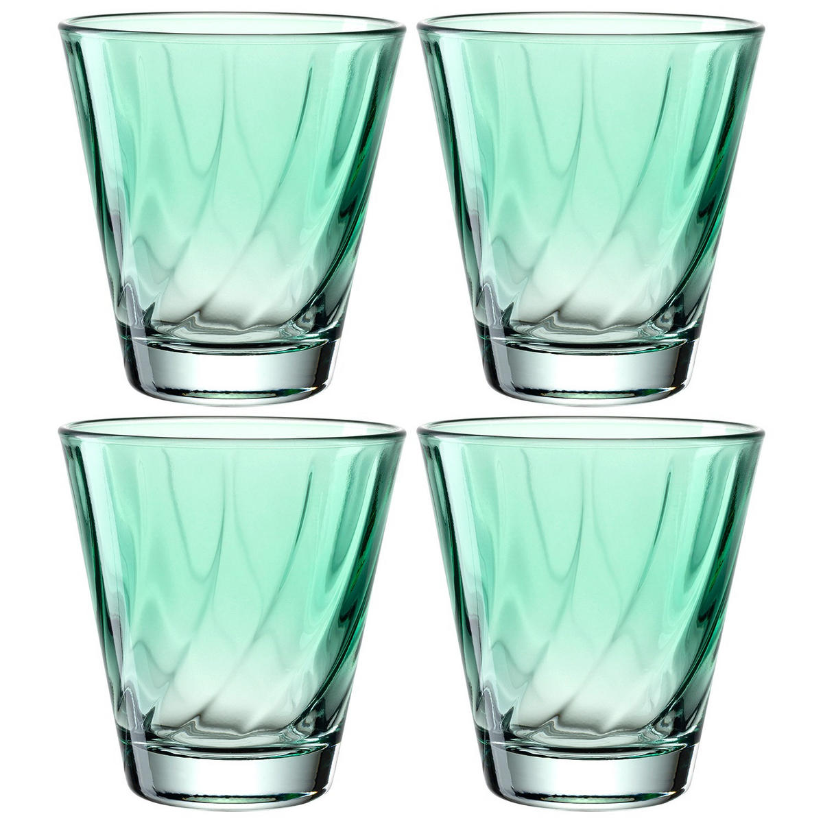 WHISKY-GLÄSERSET 215,00 ml 4-teilig  - Grün, Design, Glas (8,50/9,00/8,50cm) - Leonardo