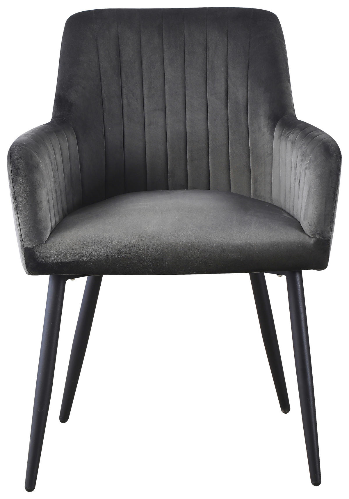 ARMLEHNSTUHL  in Eisen Samt  - Schwarz/Grau, MODERN, Holz/Textil (63/85/63cm) - MID.YOU