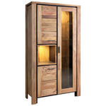 VITRINE in massiv Sheesham Sheeshamfarben  - Sheeshamfarben/Schwarz, LIFESTYLE, Glas/Holz (100/180/40cm) - Landscape