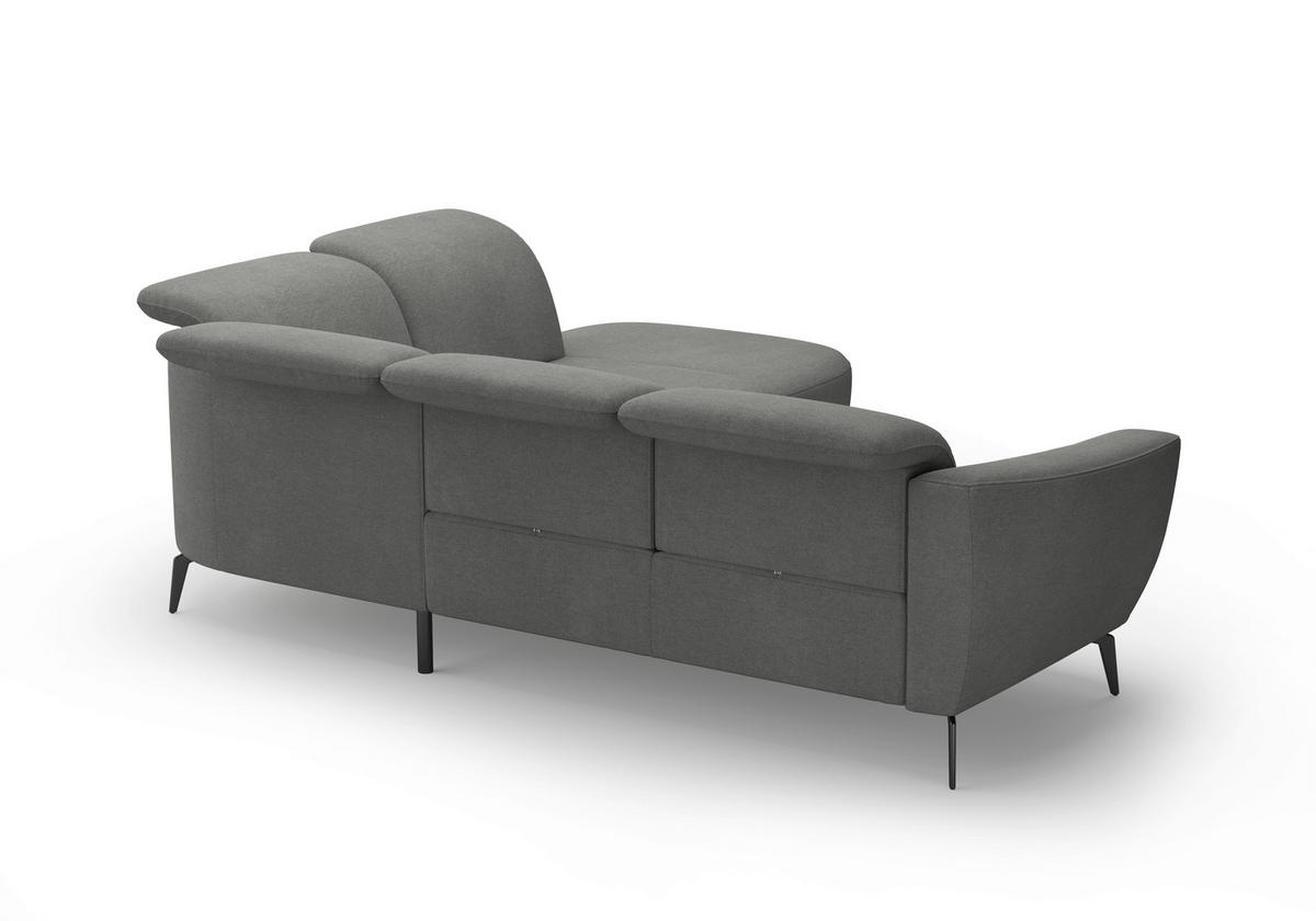 ECKSOFA in Mikrofaser Schlammfarben  - Schlammfarben/Schwarz, Konventionell, Textil/Metall (300/267cm) - Sit & More