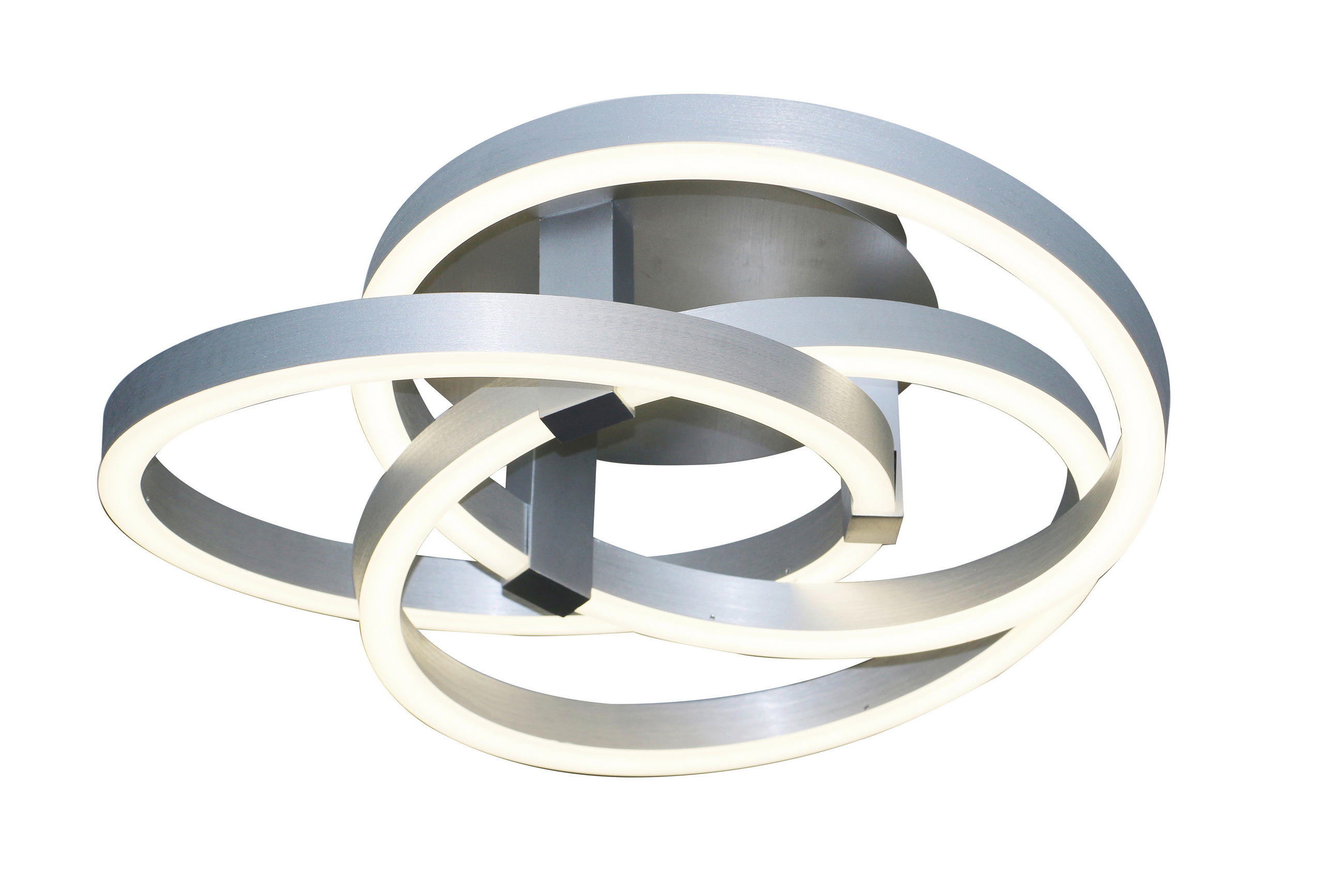 LED-DECKENLEUCHTE  Smart 55/18 cm   - Alufarben, Design, Kunststoff/Metall (55/18cm) - Näve