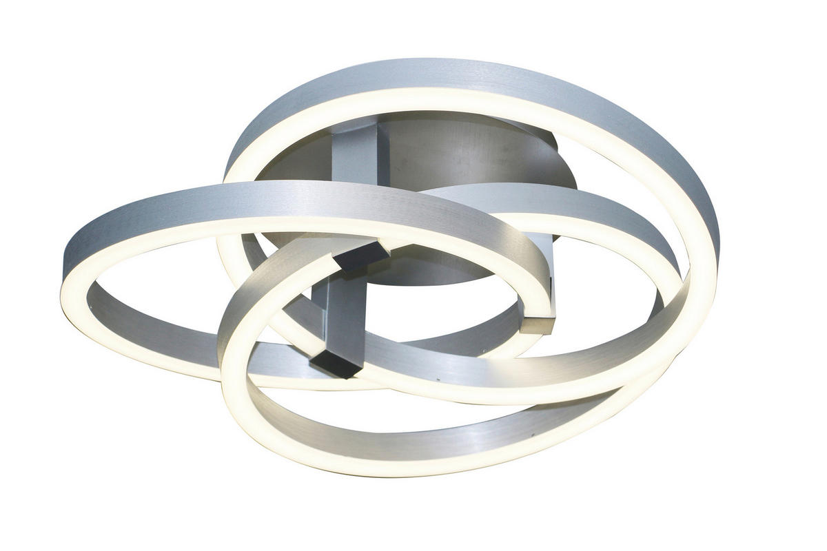 LED-DECKENLEUCHTE 55/18 cm    - Alufarben, Design, Kunststoff/Metall (55/18cm) - Näve