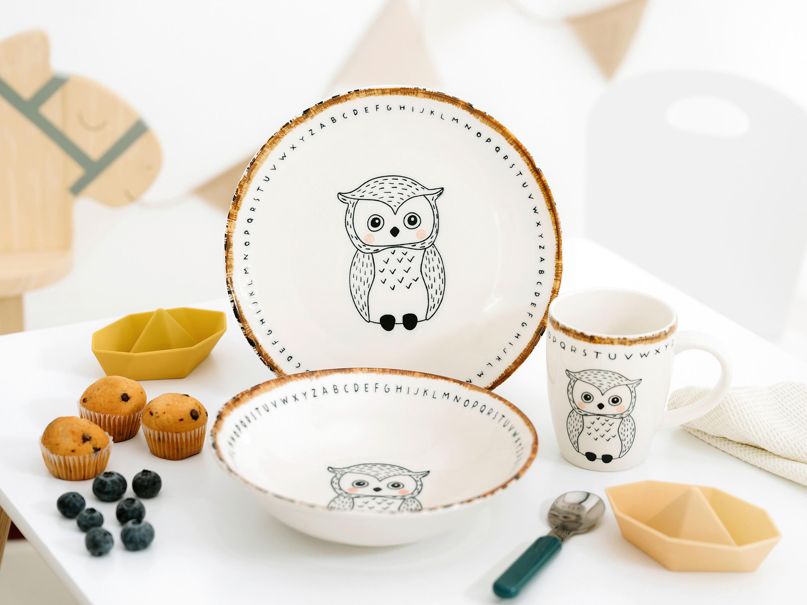 KINDERGESCHIRRSET Freunde des Waldes 3-teilig  - Multicolor, Basics, Keramik - Creatable