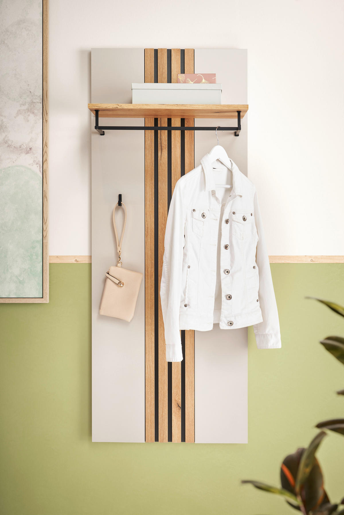 PANEL ZA ODLAGANJE KAPUTA  boja hrasta, kašmir   pločasti materijal  - kašmir/boja hrasta, Osnovno, pločasti materijal (60/151/30cm) - Xora