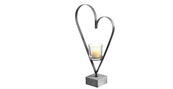 WINDLICHT - Grau, Basics, Glas/Stein (47/17/80cm) - Ambia Home