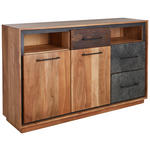 SIDEBOARD Braun, Akaziefarben, Dunkelgrau  145/88/40 cm  - Dunkelgrau/Schwarz, Trend, Holz/Metall (145/88/40cm) - Landscape