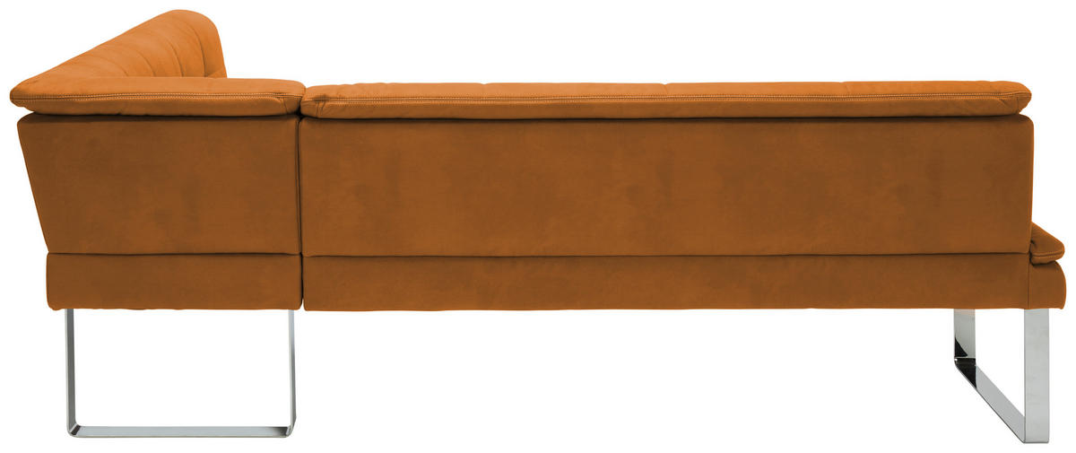 ECKBANK 233/174 cm  in Gelb, Chromfarben  - Chromfarben/Gelb, Design, Textil/Metall (233/174cm) - Novel