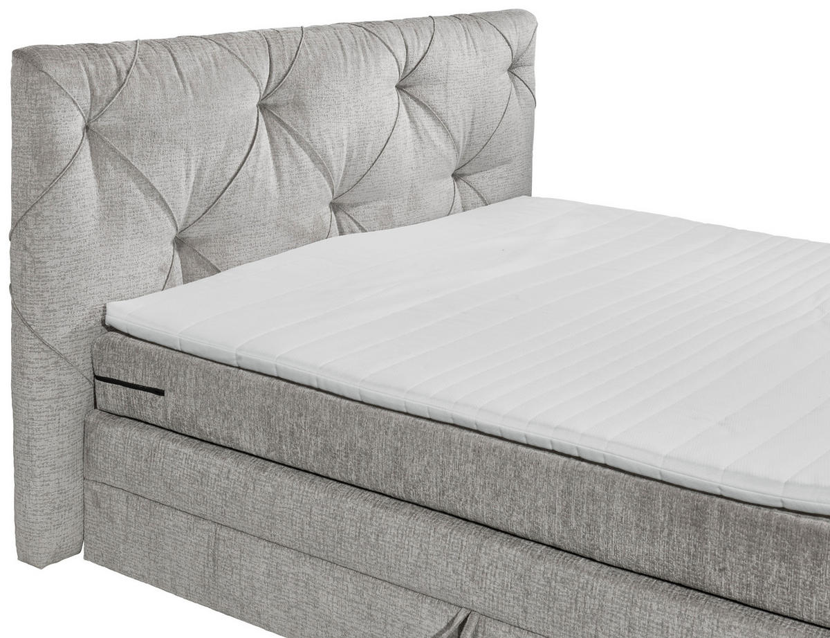 BOXSPRINGBETT 180/200 cm  in Grau  - Schwarz/Grau, Design, Holzwerkstoff/Kunststoff (180/200cm) - Boxxx