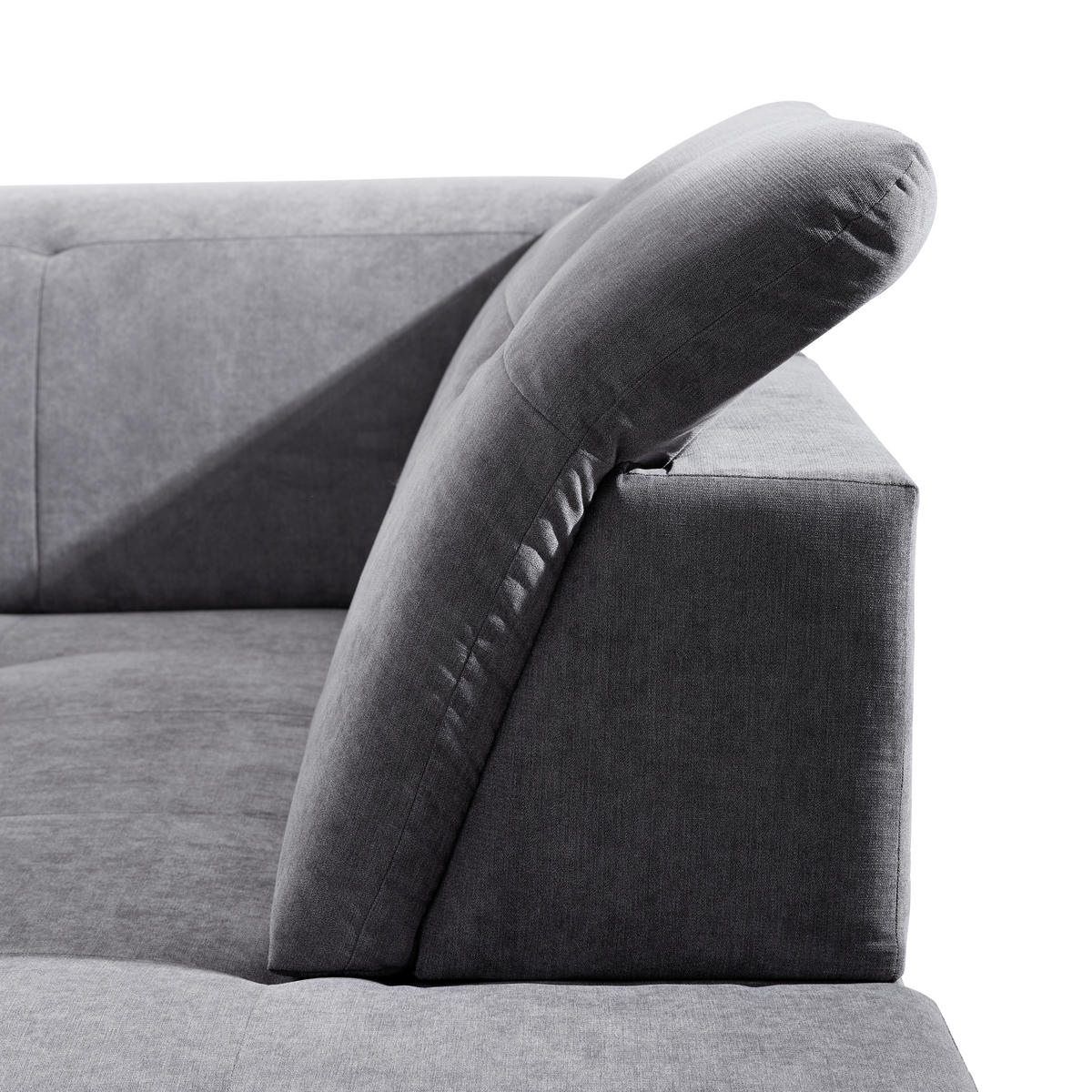 ECKSOFA inkl.Funktionen Grau Webstoff  - Schwarz/Grau, KONVENTIONELL, Holz/Textil (280/202cm) - Xora
