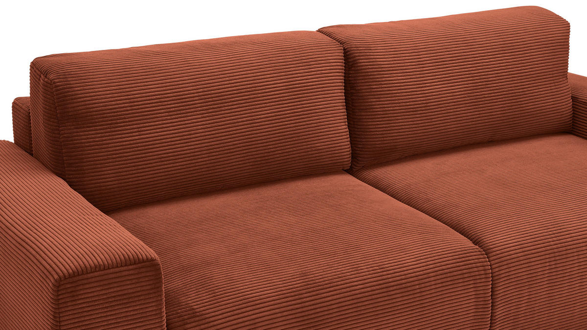 SCHLAFSOFA in Cord Kupferfarben  - Buchefarben/Schwarz, Konventionell, Holz/Kunststoff (255/86/123cm) - Livetastic