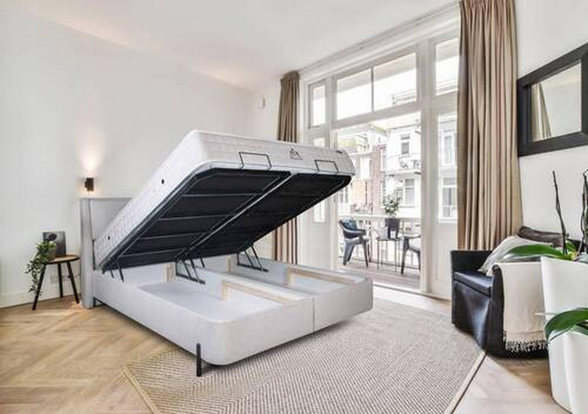 POSTEL BOXSPRING, 180/200 cm, bílá - bílá/černohnědá, Moderní, kov/dřevo (180/200cm) - Hom`in