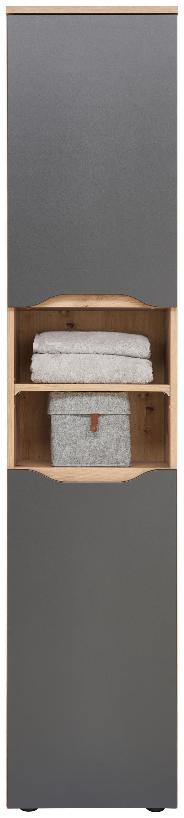 HOCHSCHRANK 40/190/32 cm  - Anthrazit/Schwarz, MODERN, Holzwerkstoff/Kunststoff (40/190/32cm) - MID.YOU