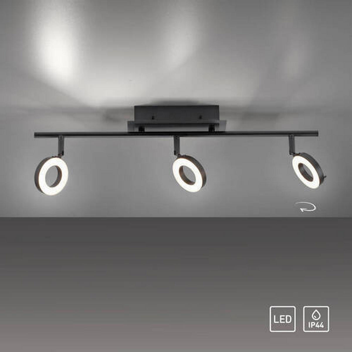 LED-BADEZIMMER-DECKENLEUCHTE - Anthrazit, Design, Kunststoff/Metall (67/18/19cm) - Paul Neuhaus