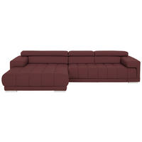 ECKSOFA Echtleder Brombeere  - Chromfarben/Brombeere, Design, Leder/Metall (190/330cm) - Beldomo Speed