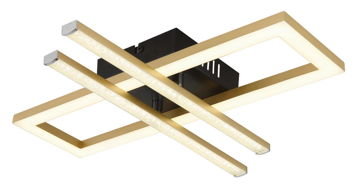 LED-DECKENLEUCHTE    40/37,5/6,3 cm  - Klar/Goldfarben, Design, Kunststoff (40/37,5/6,3cm) - Globo