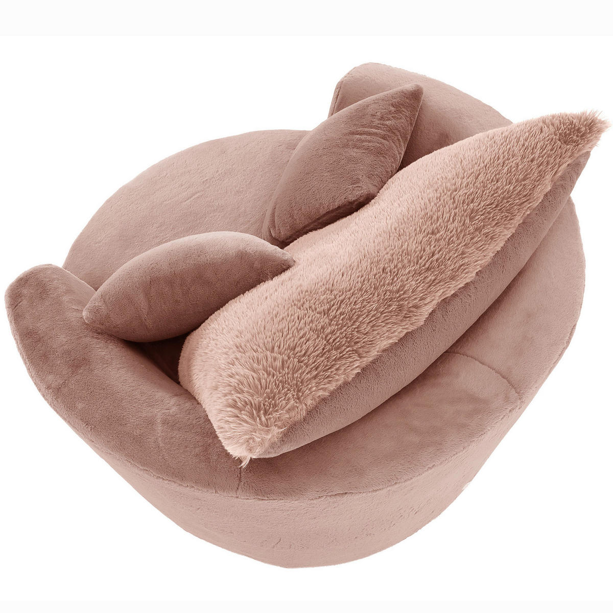 SESSEL in Plüsch Altrosa  - Schwarz/Altrosa, KONVENTIONELL, Textil/Metall (115/72/115cm) - Ambia Home