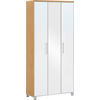 GARDEROBENSCHRANK Santina  in 90/193/37 cm  - Chromfarben/Eiche Bianco, Design, Glas/Holz (90/193/37cm)