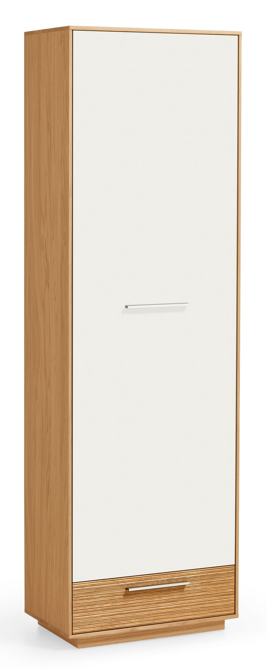 GARDEROBE 4-teilig  in 220/195/37 cm  - Weiss/Eichefarben, Design, Glas/Holz (220/195/37cm)