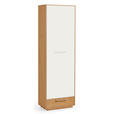 GARDEROBE 4-teilig  in 220/195/37 cm  - Eichefarben/Weiß, Design, Glas/Holz (220/195/37cm) - Novel