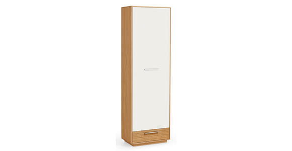 GARDEROBE 4-teilig in 220/195/37 cm - Eichefarben/Weiß, Design, Glas/Holz (220/195/37cm) - Novel