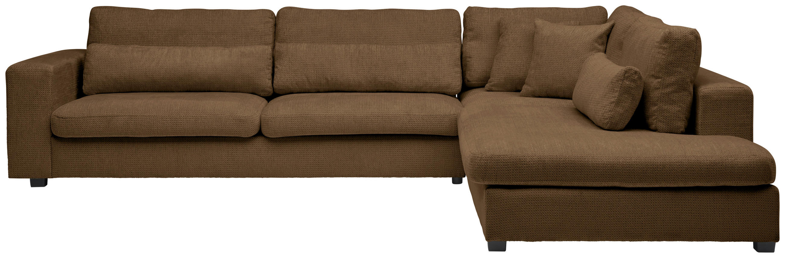 ECKSOFA Rostfarben Chenille  - Rostfarben/Schwarz, KONVENTIONELL, Kunststoff/Textil (314/250cm) - Carryhome