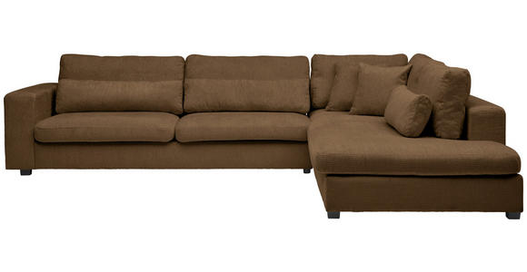 ECKSOFA in Chenille Rostfarben  - Rostfarben/Schwarz, KONVENTIONELL, Kunststoff/Textil (314/250cm) - Carryhome