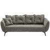 3-SITZER-SOFA in Mikrofaser Graubraun  - Graubraun/Schwarz, MODERN, Textil/Metall (236/94/103cm) - Livetastic