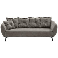 3-SITZER-SOFA in Mikrofaser Graubraun  - Graubraun/Schwarz, MODERN, Textil/Metall (236/94/103cm) - Livetastic
