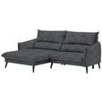 ECKSOFA in Velours Anthrazit  - Anthrazit/Schwarz, Design, Holz/Textil (170/238cm) - Carryhome